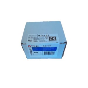 Spaanplaatschroef 4x25 voldraad TX20 (200 Stuks)