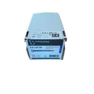 Spaanplaatschroeven platkop verzinkt 5.0x60 (200 stuks)