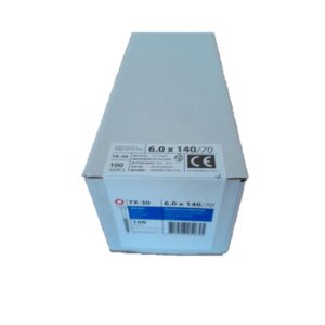 Spaanplaatschroef 6x160 deeldraad TX-30 staal gehard verzinkt (100 stuks)