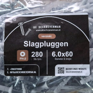 Slagplug 6.0x60 zak 280 stuks