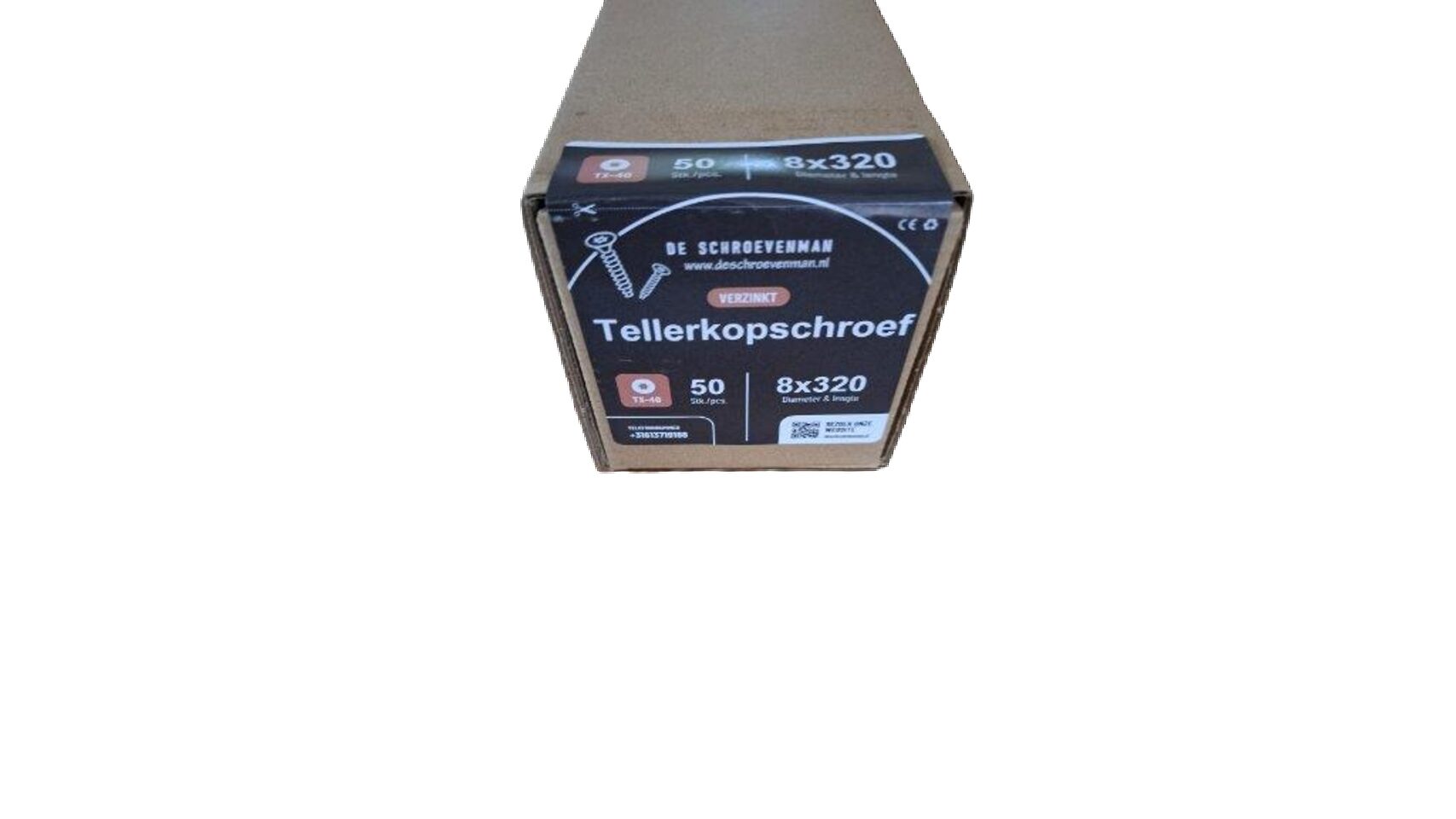Tellerkopschroef 8.0 x 320 TX-30 staal gehard verzinkt (50 stuks)
